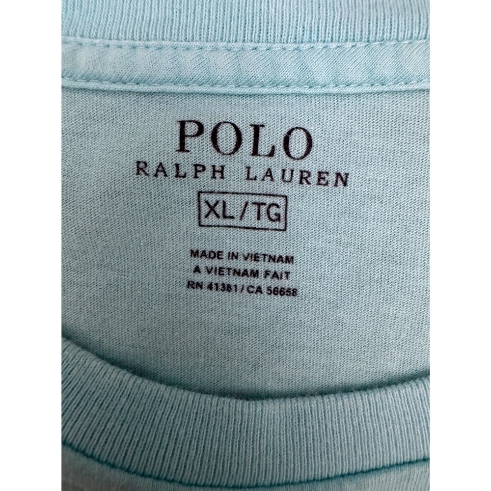 Polo Ralph Lauren Mens Blue Crewneck T-Shirt XL Short Sleeve Pony Logo Basic Tee - Picture 5 of 6